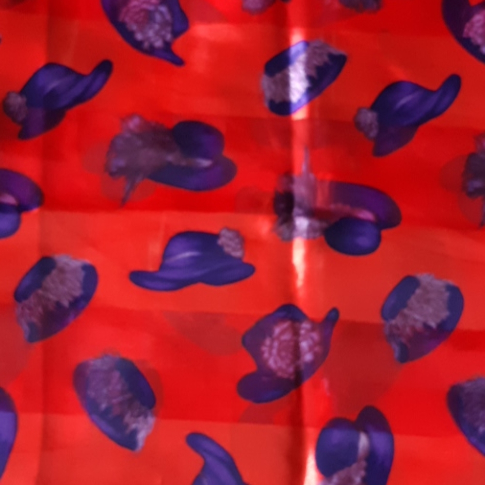 Red Sheer Scarf With Purple Brimmed Hats Designs Many Uses Head Cover Neckwear